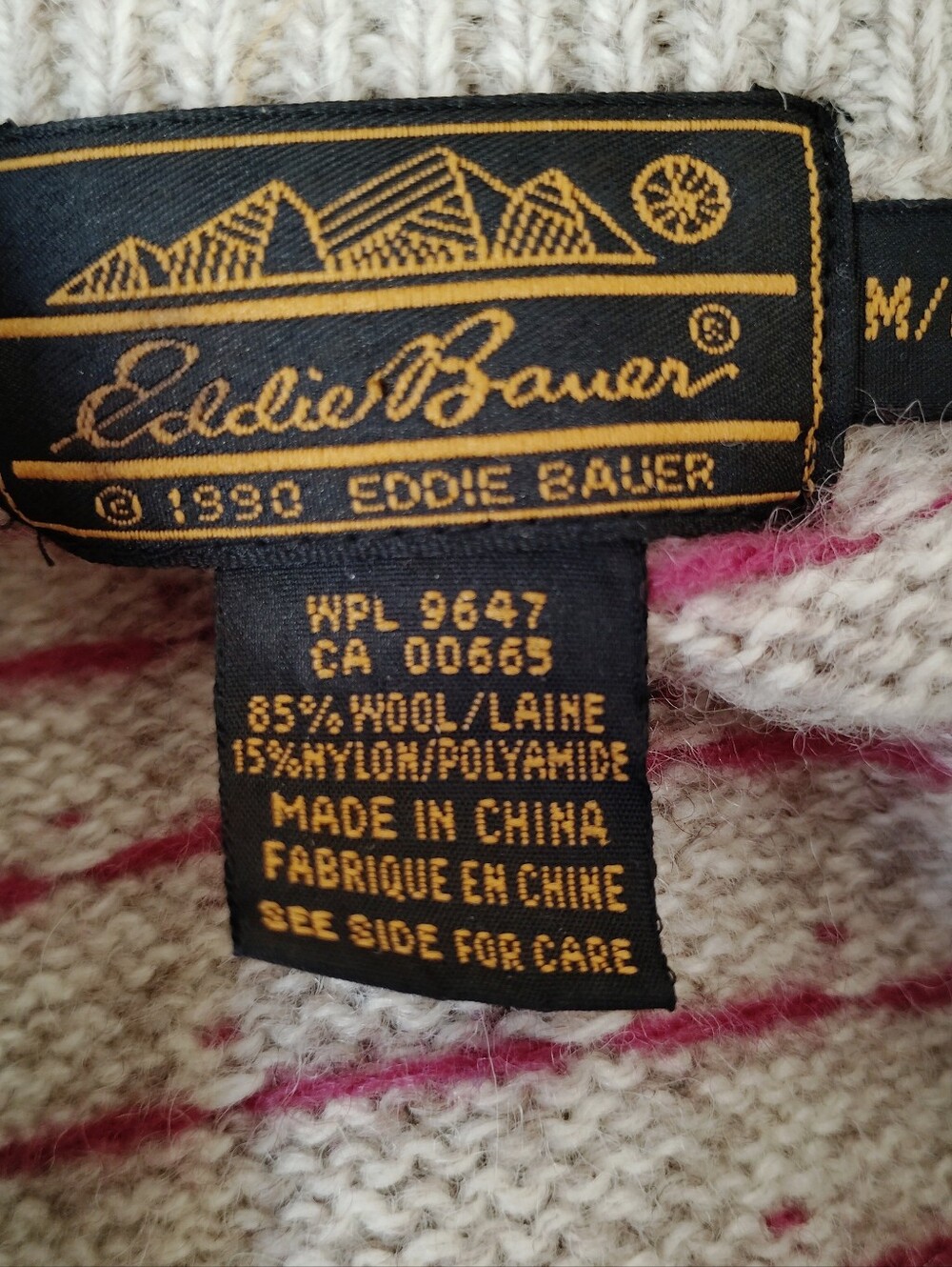 Vintage 90's Eddie Bauer Wool Cat Crew Neck Sweater / Size Medium - Picture 13 of 13